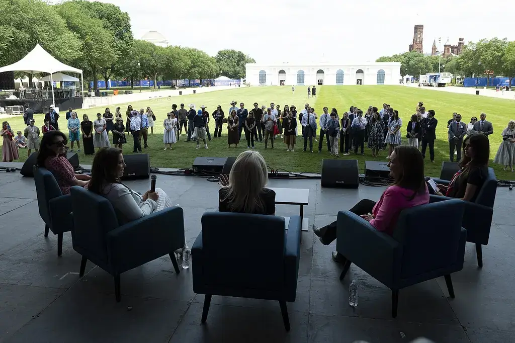 View from the stage showing the “crowd” watching the conservative women’s panel discussion.