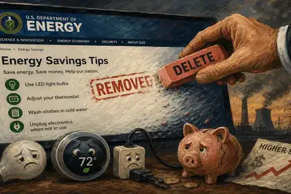 The energy department deleted it's energy saving tips