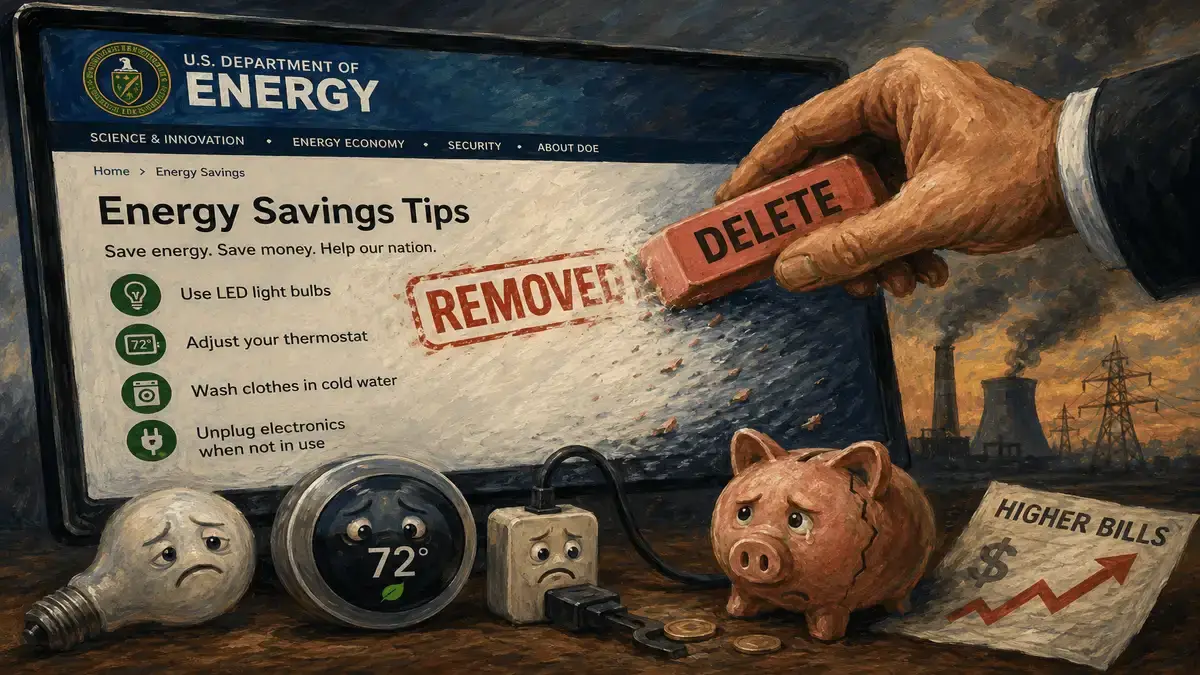 The energy department deleted it's energy saving tips