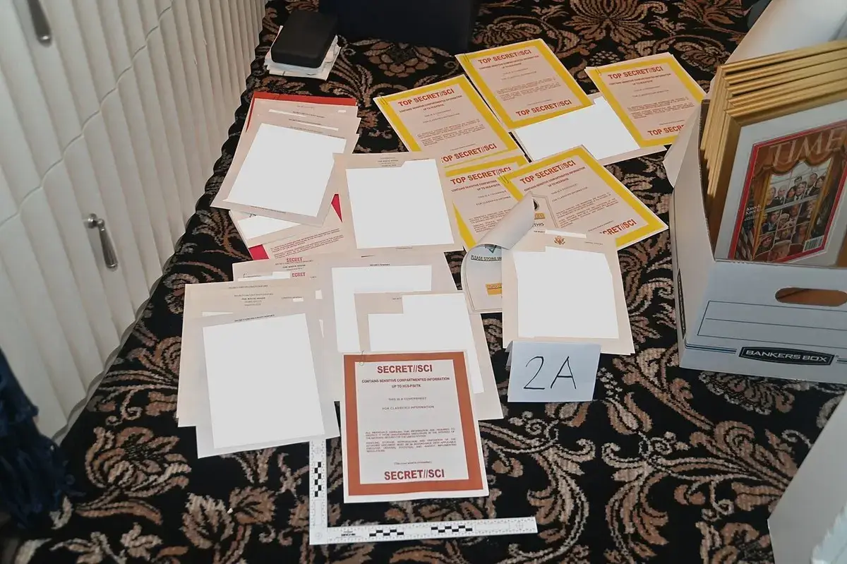 Classified documents case, a photo of what the fbi found at mar-a-lago