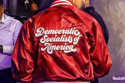 Red satin democratic socialists of america (dsa) jacket