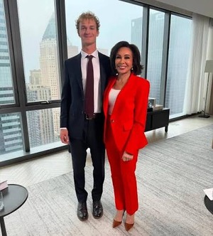 Photo of daniel penny and jeanine pirro from an instagram post about the fox news interview.