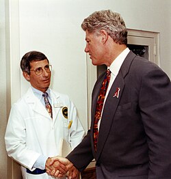 dr anthony fauci bill clinton Dr. Anthony fauci shakes president bill clinton’s hand. Dr. Anthony fauci hearing