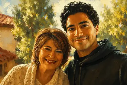 Democratic candidate in colorado, manny with his mother