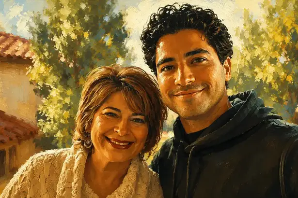 Democratic candidate in colorado, manny with his mother