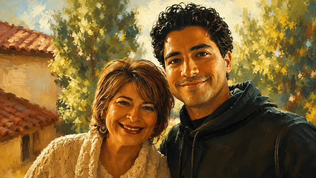 Democratic candidate in colorado, manny with his mother