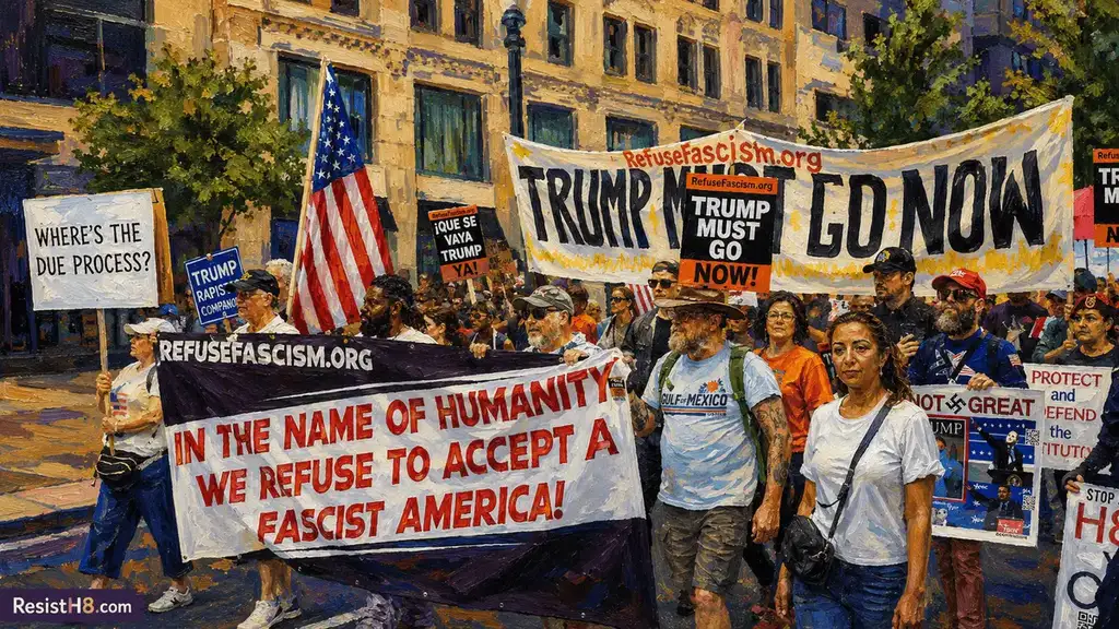 Say no to fascism in america march