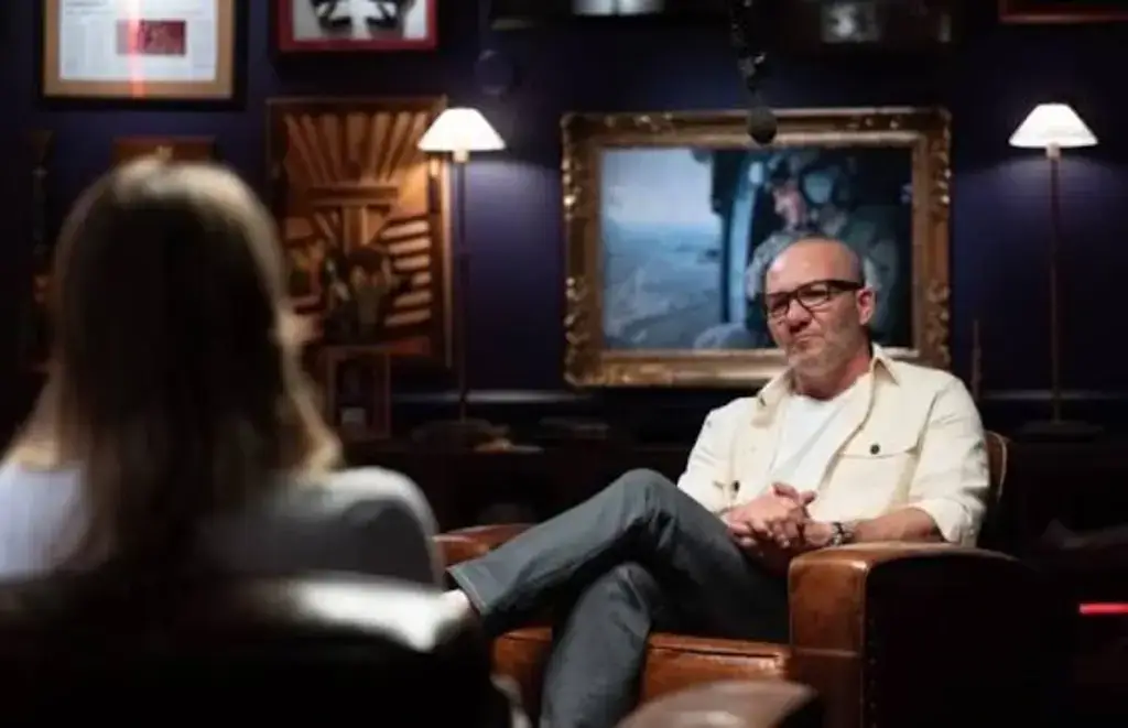 Screenshot of the shawn ryan show episode with megyn kelly