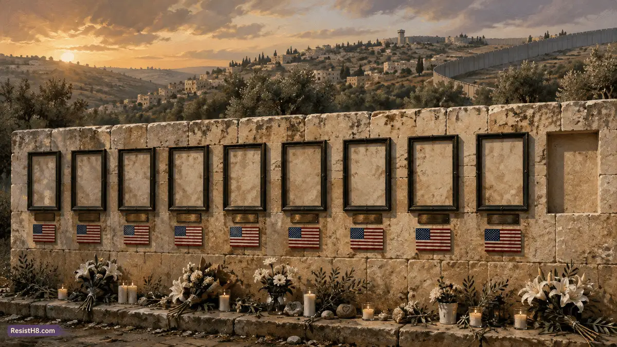 Memorial wall for Americans killed in the West Bank How many Americans have been killed in the West Bank so far?