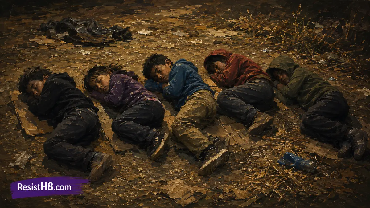 Unaccompanied minors are stranded in ceuta and sleeping on the ground.