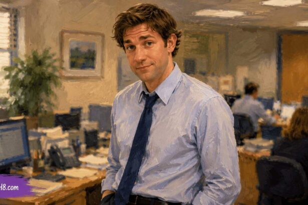 Jim halpert from the office tells the food truck one story in an ai-generated video
