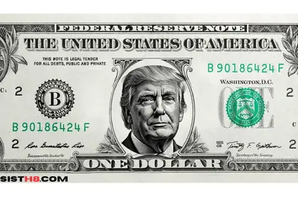 Donald trump’s face on a us$1 bill. Trump calls his fundraiser every night