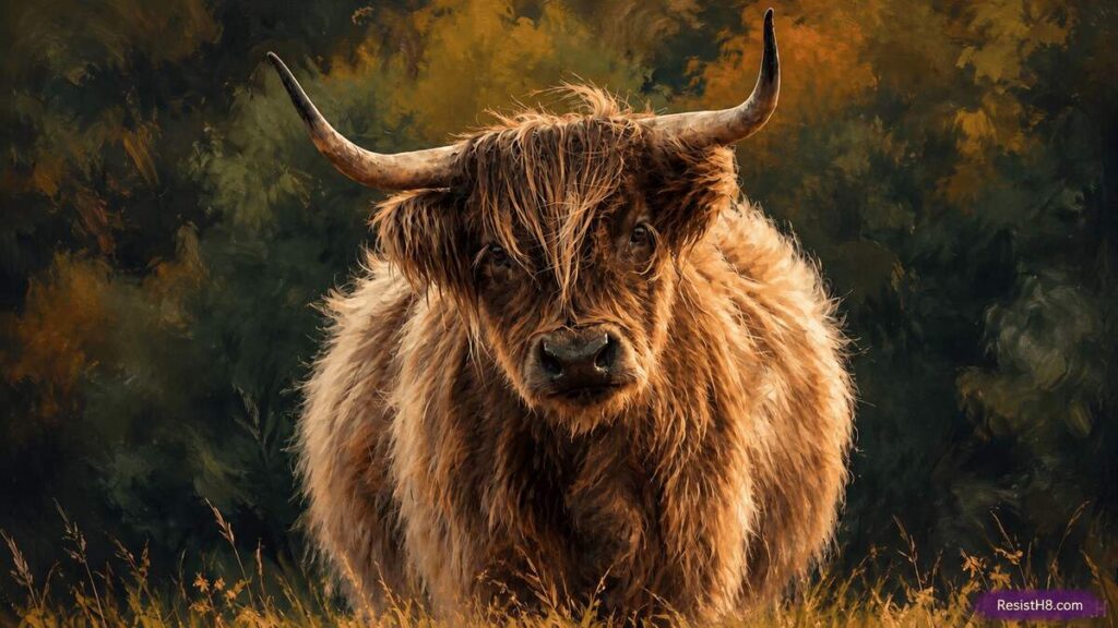 Beautiful long-haired cow. Trump’s plan to import beef