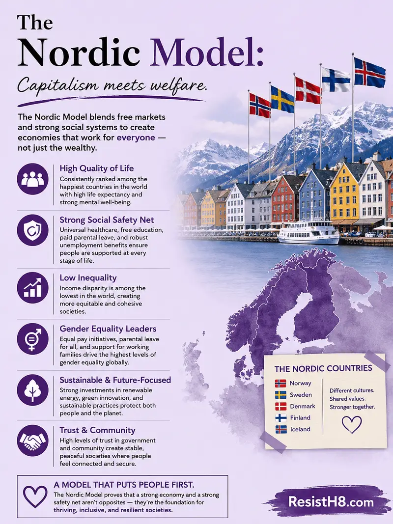 nordic model infographic The nordic model of capitalism infographic.