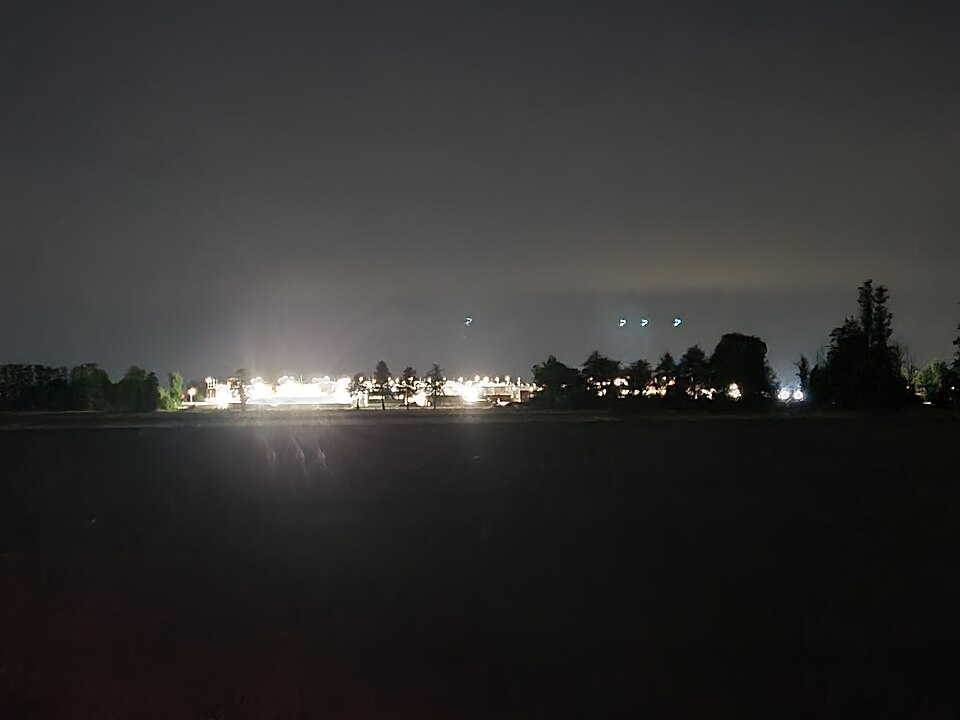 The lights from a dara center 800 meters away