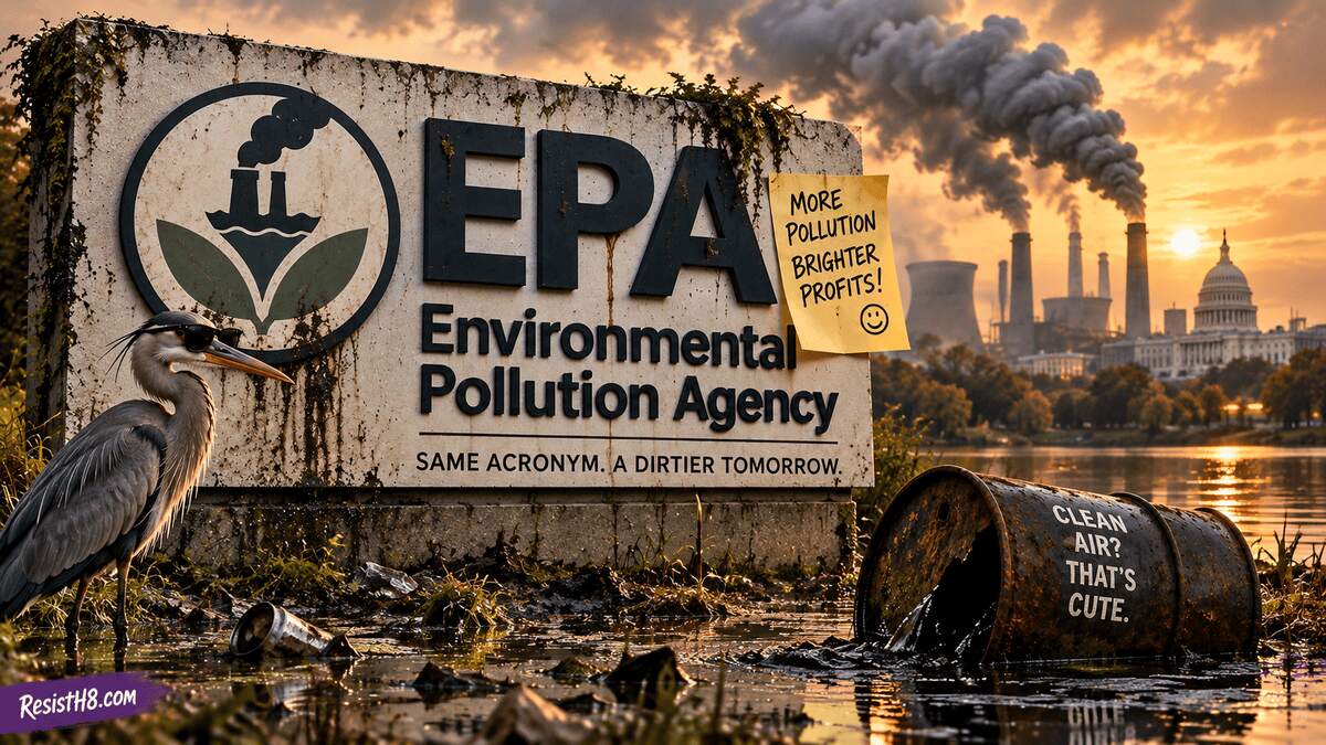 Epa rebrand to environmental pollution agency after successes in environmental deregulation.
