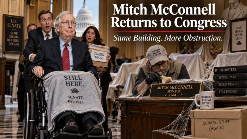 Mitch mcconnell returns to the senate.