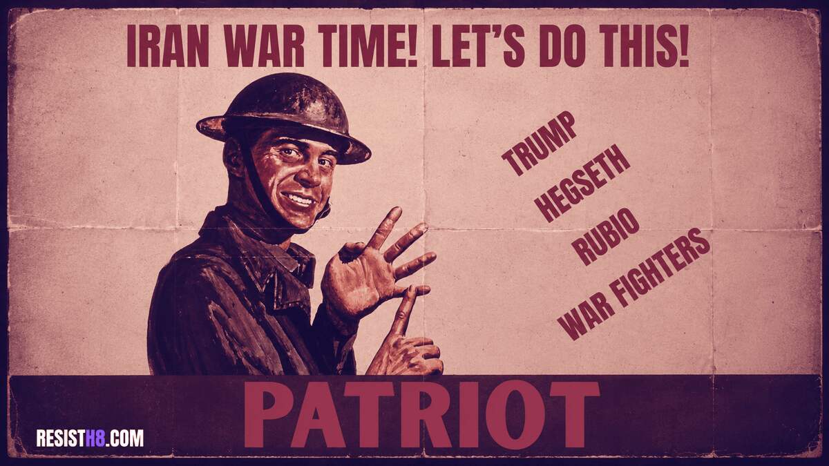 Military influencers an old 1940’s war propaganda poster with updated text