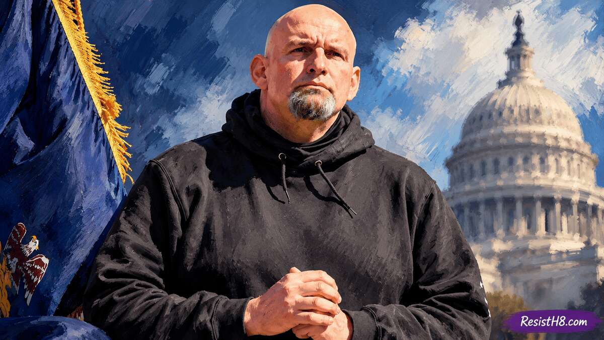 Painting of senator john fetterman using a filter